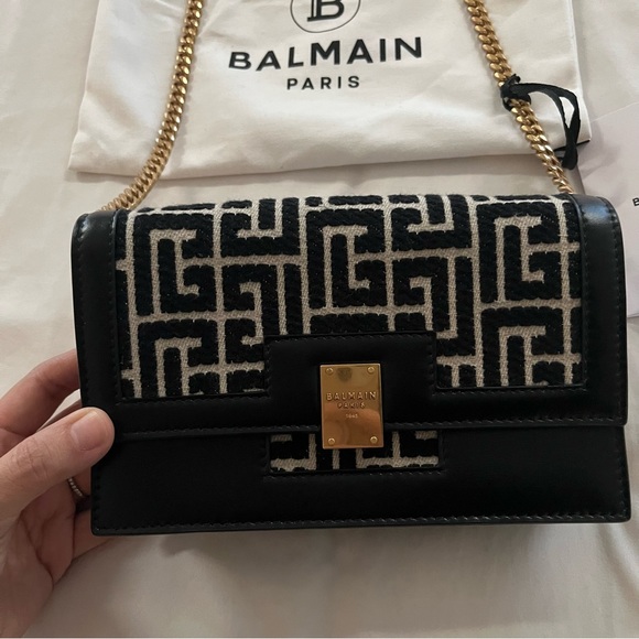 SOLD BNWT Balmain Mini 1945 Monogram Jacquard Bag Crossbody $1695 - Picture 4 of 15